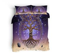 Funda nórdica Cama Reversible 150x200cm Tótem del árbol Funda nórdica Cama Juvenil Funda Ligera con diseño Reversible, Microfibra Transpirable, con Cremallera Oculta