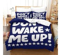Funda Nórdica Citas DivertidasJuego De Ropa De Cama Estampado No me despiertes En 3D Microfibra con Cremallera Y Funda De Almohada para Adultos Adolescentes Single(140x200cm)