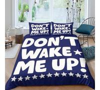 Funda Nórdica Citas DivertidasJuego De Ropa De Cama Estampado No me despiertes En 3D Microfibra con Cremallera Y Funda Almohada para Hombres Y Adultos King(220x240cm)