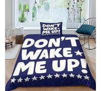 Funda Nórdica Citas DivertidasJuego De Ropa De Cama Estampado No me despiertes En 3D Microfibra con Cremallera Y Funda De Almohada para Adolescentes/niñas Single(135x200cm)