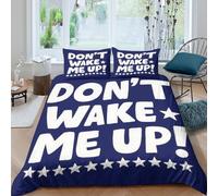 Funda Nórdica Citas DivertidasJuego De Ropa De Cama Estampado No me despiertes En 3D Microfibra con Cremallera Y Funda Almohada para Adolescentes/niñas Double(200x200cm)