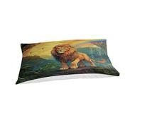 Funda nórdica con Estampado de león arcoíris, Ropa de Cama Impresa en 3D con Funda de Almohada para el hogar, Juego de Cama de Microfibra Suave Decro Individual (135x200cm)
