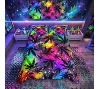 Funda nórdica con hojas de marihuana adolescente canna alaxia, juego de cama para niños, niños, niñas, mujeres, hombres, jóvenes, marihuana, hierba, hojas, juego de fundas de