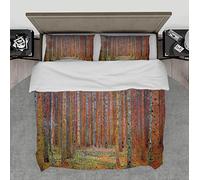 Funda nórdica con patrón de Bosque de otoño con Cierre de Cremallera 4 Corbatas de Esquina 2 Fundas de Almohada sin sábanas Ropa de Cama rústica Juegos de Fundas nórdicas 160x200 cm