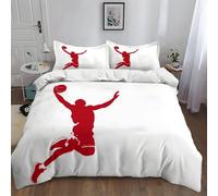Funda Nórdica Crema Cama 90,Funda Edredon Reversible con Minimalismo Deportes Jugador De Baloncesto Patrón Microfibra, 180 x 220 cm Tejido Suave Antiarrugas Transpirable y Lavable