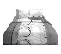 Funda nórdica de 240 x 260 cm y 2 Fundas de Almohada de algodón Puro de 57 Hilos, Color Gris