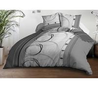 Funda nórdica de 240 x 260 cm y 2 Fundas de Almohada, Microfibra Suave y Resistente, fácil Mantenimiento, con Ruedas Libres, Color Gris