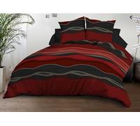 Funda nórdica de 240 x 260 cm y 2 Fundas de Almohada, Microfibra Suave y Resistente, fácil Mantenimiento, diseño báltico, Color Rojo
