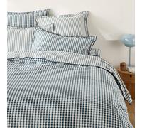 Funda nórdica de algodón seersucker, Cottage azul. Talla Cama 90cm (140x200cm). Color Azul