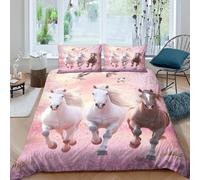 Funda Nórdica de Caballos Galopando 3D Impresa, Microfibra Suave Transpirable, Decoración Dormitorio, Juego de Cama Tema Caballo para Adultos y Jóvenes King（220x240cm）