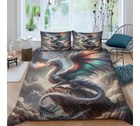 Funda Nórdica Dragón Fantasía Impresión 3D Microfibra Juego de Cama Suave Decoración Dormitorio Adulto Transpirable King（220x240cm）