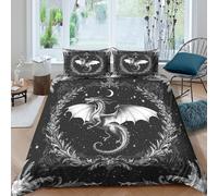 Funda Nórdica Dragón Gótico 3D Impresa Microfibra para Adultos Decoración Dormitorio Juego de Cama Dragón Suave Transpirable King（220x240cm）