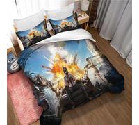 Funda Nórdica Elegante De 200x200 Cm - Juego De Cama Playerunknown's Battlegrounds con Cremallera - Microfibra con 2 Fundas De Almohada De 65x65 Cm (PB 04,150x200cm-Cama 90)