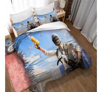 Funda Nórdica Elegante De 200x200 Cm - Juego De Cama Playerunknown's Battlegrounds con Cremallera - Microfibra con 2 Fundas De Almohada De 65x65 Cm (PB 02,150x200cm-Cama 90)