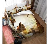 Funda Nórdica Elegante De 200x200 Cm - Juego De Cama Playerunknown's Battlegrounds con Cremallera - Microfibra con 2 Fundas De Almohada De 65x65 Cm (PB 06,180x220cm-Cama 105/120)