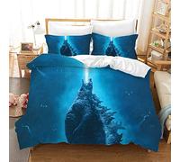 Funda Nórdica Godzilla, Monstruo Dinosaurio Funda De Almohada Ropa De Cama Antiácaros Suave 15% Algodón + 85% Microfibra (Patrón 01,(150x200cm)-Cama de 90)