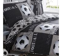 Shoot de fútbol poliéster Juego de Funda de edredón y Funda de Almohada Juego de Cama,., Gris, Single