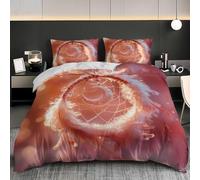 Funda Nórdica Individual Ultrasuave Hipoalergénica Juego de Funda 135x200 cm Rosa Juego de Funda Nórdica Niños y Adultos, Hermoso PatróN de AtrapasueñOs Ropa de Cama de Microfibra para Cama 80/90