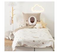 Funda nórdica infantil algodón beige 90x190cm