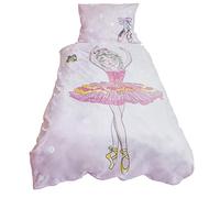 Funda nórdica Infantil Bailarina Bailarina 1 Persona 140 x 200 cm y Funda de Almohada de 70 x 90 cm, 100% algodón