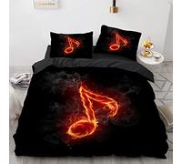 Funda Nordica Infantil Cama 150 Ropa De Cama 220X240 Sin Planchar Poliéster Algodón Funda De Edredón 3D Musica con 2 Fundas De Almohada 40X75Cm