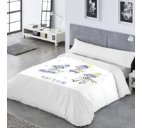 Funda Nórdica Infantil Reversible Catotex Surfers, Yogui y Kayana | Cama 90 y 105 cm | Juego 3 Piezas con Rayas + Diseño Infantil | 50% Algodón - 50% Poliéster (Surfers Gris, Cama 90cm (150x220cm))