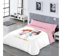 Funda Nórdica Infantil Reversible Catotex Surfers, Yogui y Kayana | Cama 90 y 105 cm | Juego 3 Piezas con Rayas + Diseño Infantil | 50% Algodón - 50% Poliéster (Kayana Rosa, Cama 105cm (180x220cm))