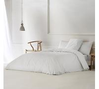 Funda nórdica Lisa Blanco Cama 80 cm - 140x200 cm, algodón 200 Hilos. Cierre con Botones.