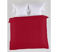 FUNDA NORDICA lisa color burdeos - Cama de 180/200 (1 pieza) - 50% algodón / 50% poliéster - 144 hilos. Gramage: 115