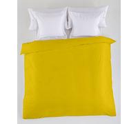 FUNDA NORDICA lisa color mostaza - Cama de 90 (1 pieza) - 50% algodón / 50% poliéster - 144 hilos. Gramage: 115