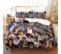 Funda Nórdica Michael Jackson Microfibra Suave Juego De Cama 3 Piezas con Motivo Michael Jackson con Cremallera Y Fundas Almohada para Familiar Y Niños Single（140x200cm）
