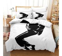 Funda Nórdica Michael Jackson Microfibra Suave Juego De Cama 3 Piezas con Motivo Michael Jackson con Cremallera Y Fundas Almohada para Niños Y Niñas, Super King（260x220cm）