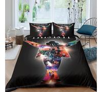 Funda Nórdica Michael Jackson Microfibra Suave Juego De Cama 3 Piezas con Motivo Michael Jackson con Cremallera Y Fundas Almohada para Adultos Adolescentes King（220x240cm）