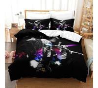 Funda Nórdica Michael Jackson Microfibra Suave Juego De Cama 3 Piezas Estampado Michael Jackson con Cremallera Y Fundas De Almohada para Niños Y Niñas, Single（140x200cm）