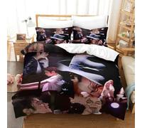 Funda Nórdica Michael Jackson Microfibra Suave Juego De Cama 3 Piezas Estampado Michael Jackson con Cremallera Y Fundas Almohada para Hombres Y Adultos, Super King（260x220cm）