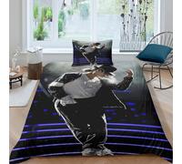 Funda Nórdica Michael Jackson Microfibra Suave Juego De Cama 3 Piezas Michael Jackson con Cremallera Y Fundas Almohada para Niños Y Niñas, Single（135x200cm）