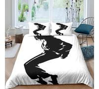 Funda Nórdica Michael Jackson Microfibra Suave Juego De Cama 3 Piezas Michael Jackson con Cremallera Y Fundas De Almohada para Hombres Y Adultos, King（220x240cm）