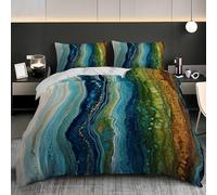 Funda Nordica Microfibra para Cama 150 cm Fluido ArcoíRis de MáRmol Funda Edredon 240x220 cm y 2 x Fundas de Almohada de 50x75 cm Ultra Suave Vistoso Juego De Ropa De Cama