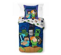 Funda nórdica Minecraft Steve Alex 135 x 200 + funda de almohada 80 x 80 - 100% algodón