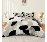 Funda Nórdica Multicolor Abstracto Geométrico Bloques De Color 260 x 240 cm Juego de Ropa de Cama de Microfibra con 2 Fundas de Almohada 50x75 cm Transpirable con Cremallera y Suave