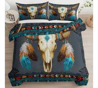 Funda Nordica Paisaje Geometría Gráficos 200 x 200 cm Ropa de Cama Reversible con Estampado - 100% Microfibra Juego de Funda Edredon - y 2 Fundas de Almohada 50x75 cm - con Cremallera Gris Oscuro