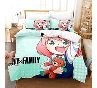 Funda Nórdica para Adolescentes Y Adultos Spy×Family Juego De Cama con 2 Fundas De Almohada Juego De Funda Nórdica con Cierre De Cremallera ((150x200cm)-Cama de 90,Anya 03)