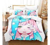 Funda Nórdica para Adolescentes Y Adultos Spy×Family Juego De Cama con 2 Fundas De Almohada Juego De Funda Nórdica con Cierre De Cremallera ((150x200cm)-Cama de 90,Anya 01)