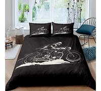 Funda nórdica para Motocross, Juego de Ropa de Cama para Deportes Extremos, 260x220cm para niños, niñas, niños, Motocicleta, edredón, Funda Cool Dirt Bike, Cremallera para Motocicleta