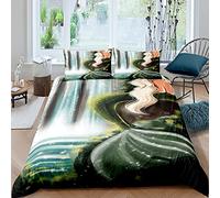 Funda Nórdica para Niña Juego de Cama de Sirena de Dibujos Animados Funda de Edredón Rosa con Funda de Almohada y Cremallera (Estilo 5,Cama 150-220×240)