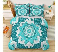 Funda Nórdica para Niños Y Niñas, Multicolor Microfibra Estampado De Mandala Clásico Retro Y Simétrico Funda Nordica 3 Piezas con Cremallera - 1 Funda Edredón 260 x 240 cm + 2 Fundas de Almohada