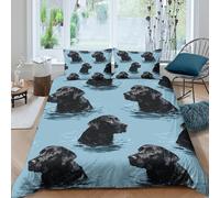 Funda Nórdica Perro Labrador Impresión 3D Microfibra Juego de Cama Decoración Dormitorio Suave Transpirable para Hogar Single（135x200cm）