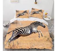 Funda Nordica Reversible Cama 135/150 Cebra Salvaje 3D Funda Nórdica Edredon 220x240 cm con 2 x Fundas de Almohada 3 Piezas Ropa de Cama de Microfibra Suave, Animales Africa a/2959