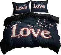 Funda Nordica Reversible Cama 135/150 como 3D Funda Nórdica Edredon 220x240 cm con 2 x Fundas de Almohada 3 Piezas Ropa de Cama de Microfibra Suave, Carta a.803