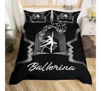 Funda Nordica Reversible Cama 150 Ballet 3D Funda Edredon Niña Ropa de Cama 240x220 cm y 2 Fundas de Almohada 3 Piezas Fundas Nórdicas Microfibra 1999-ABCD